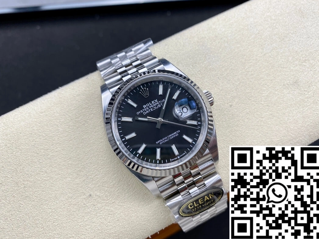 Black Datejust Clean M126234-0015 Factory 36MM Dial Rolex 0805